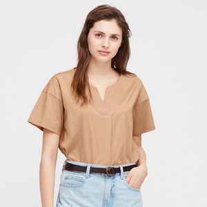 NWT Uniqlo Mercerized Cotton Skipper Collar Tee